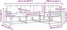 vidaXL Σειρά Καναπέ Εξωτερικού 3 pcs Λευκό και Κρεμ Πολυεστέρας