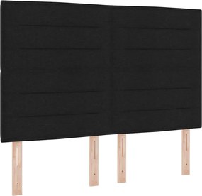 vidaXL Κρεβάτι με ελατήρια με στρώμα Μαύρο 140 x 200 cm ύφασμα