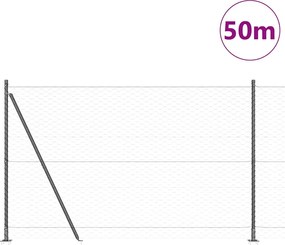 vidaXL Στύλος Περιφράξεων Γκρι 50 x 1,6 μ (50 mm πλέγμα)