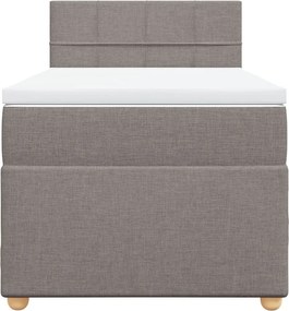 vidaXL Κρεβάτι Boxspring με Στρώμα Taupe 90x200 εκ. Υφασμάτινο