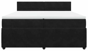 vidaXL Κρεβάτι Boxspring με Στρώμα Μαύρο 200x200 εκ. Βελούδινο