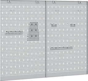 vidaXL Πάνελ Τοίχου Εργαλείων 2 pcs Γκρι 100 x 1 x 80 εκ