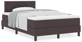 vidaXL Κρεβάτι με ελατήριο Σκούρο Καφέ 120x190 cm Ύφασμα