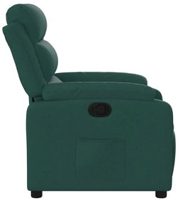 vidaXL Πολυθρόνα Ανακλινόμενη Σκούρο Πράσινο Υφασμάτινη