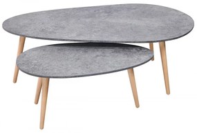 15230 DPE coffee table set 2τμχ T1: 105x62x47cm / T2: 85x50x41cm Ξύλινα πόδια - Επιφάνεια mdf