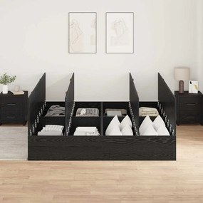 vidaXL Σκελετός Κρεβατιού Μαύρη δρυς 200 x 180 x 31.5 εκ.