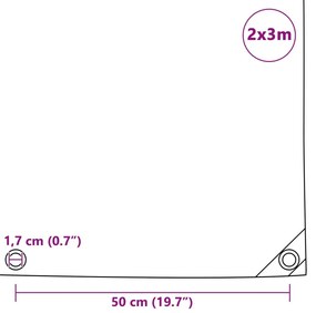 vidaXL Μουσαμάς Μαύρος 650 γρ./μ.² 2 x 3 μ.