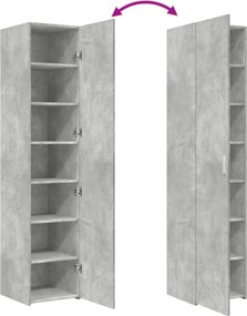 vidaXL Ντουλάπι Γκρι Σκυροδέματος 40x42,5x185 εκ. Επεξεργασμένο Ξύλο