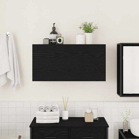 vidaXL ντουλάπι τοίχου μπάνιου μαύρο 80x25x40 cm κατασκευασμένο ξύλο