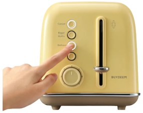 BUYDEEM 2 Slice Toaster, model DT620E, color Mellow Yellow, EU