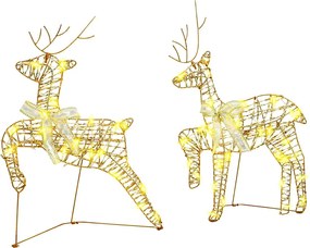 vidaXL LED Ελάφια με 40 LED 7 pcs Χρυσό PET