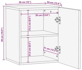 ΝΤΟΥΛΑΠΙ ΜΠΑΝΙΟΥ ΕΠΙΤΟΙΧΙΟ 38X34X48 ΕΚ. ΑΠΟ ΜΑΣΙΦ ΞΥΛΟ ΜΑΝΓΚΟ 377537