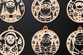 Σετ των 3 Intra απο ξύλο plywood 3mm-4mm πάχος Χριστουγεννιάτικο στολίδι Δίασταση 8x8 cm INTRAFABR-107637106