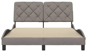 vidaXL Σκελετός Κρεβατιού Χωρίς Στρώμα Taupe 140x200 εκ. Υφασμάτινο