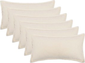 vidaXL Κάλυμμα Μαξιλαριού 6 pcs HOUTEN Κρεμ 40 x 80 cm Μπουκλέ