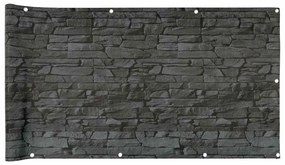 vidaXL Περίφραξη Μπαλκονιού Σχέδιο Ledge Stone Γκρι 300x75 εκ. PVC