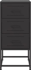 vidaXL Κομοδίνα 2 τεμ. Μαύρα 36x39x78 εκ. Χάλυβα