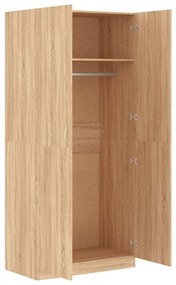 vidaXL Ντουλάπα Χρώμα Sonoma Δρυς 90 x 52 x 200 εκ. από Επεξ. Ξύλο