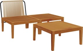 vidaXL 3 τμχ. Σετ Lounge Κήπου με Μαξιλάρια Φυσικό