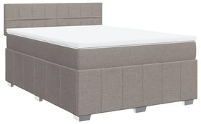 vidaXL Κρεβάτι Boxspring με Στρώμα Taupe 140x200 εκ. Υφασμάτινο