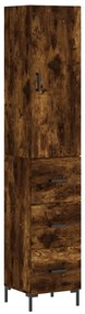 vidaXL Ντουλάπι Καπνιστή δρυς 34,5x34x180 εκ. από Επεξεργασμένο Ξύλο