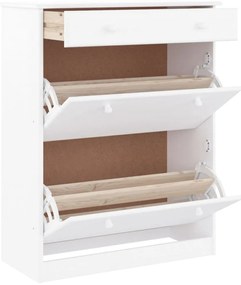 vidaXL Παπουτσοθήκη ALTA Λευκή 77 x 35 x 96 εκ. από Μασίφ Ξύλο Πεύκου
