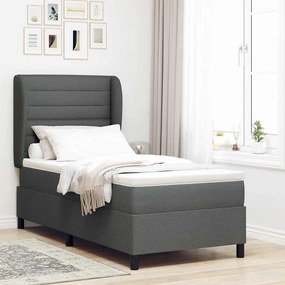 vidaXL Κρεβάτι Σαλονιού με Στρώμα Σκούρο Γκρι 80 x 200 cm