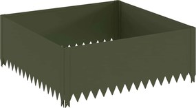 vidaXL Περίγραμμα γκαζόν 4 τμχ. 100 x 100 x 35 cm Ατσάλι Λαδί