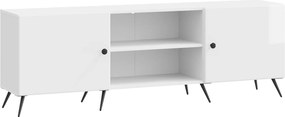 vidaXL Ντουλάπι TV 150 x 31 x 50 εκ. Γυαλιστερό Λευκό