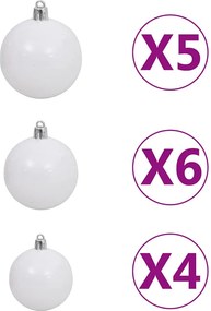 vidaXL Τεχνητό χριστουγεννιάτικο δέντρο με LED/σετ μπάλες/κουκουνάρια 150εκ.