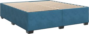 vidaXL Κρεβάτι Boxspring με Στρώμα Μπλε 180x200 εκ. Βελούδινο