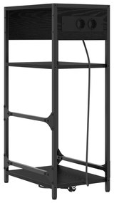 vidaXL Κομοδίνο Μαύρη δρυς 40 x 27 x 76 εκ Επεξεργασμένο ξύλο