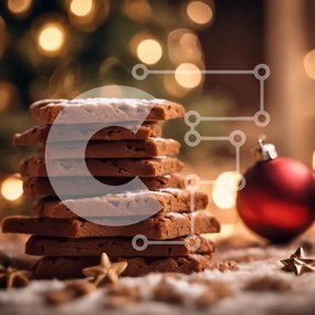 Intra Συλλεκτικό Ξύλινο Παζλ Plywood 4mm - Στοίβα μπισκότα μελόψωμο με χριστουγεννιάτικα στολίδια Σε Ξύλινο Κουτί - Διαστάσεις: 10x10 cm – 25 κομμάτια