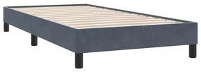 Box Spring Κρεβάτι χωρίς στρώμα Σκούρο γκρι 90x210 cm Βελούδινο - Γκρι