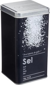 Δοχείο Για Αλάτι 1kg (Φ8.6x17) F-V Embossed Black 136312