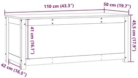 Κουτί Αποθήκευσης Καφέ Μελί 110x50x45,5εκ από Μασίφ Ξύλο Πεύκου - Καφέ