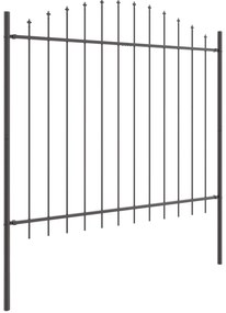 vidaXL Φράχτης κήπου  με θόλο, Γκρι, 11,9x1,25 μ, από Χάλυβα