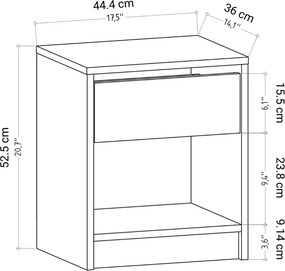 Κομοδίνο Λευκό POCLASO 44.6x35.9x52.8