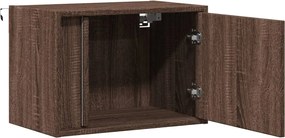 vidaXL Κομοδίνα Επιτοίχια με Φώτα LED 2 τεμ. Καφέ Δρυς