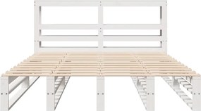 vidaXL Σκελετός Κρεβ. Χωρίς Στρώμα Λευκό 140x200 εκ Μασίφ Πεύκο