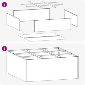 vidaXL Γλάστρα Κήπου Λευκό 100 x 100 x 40 cm Ψυχρής έλασης χάλυβας