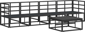 vidaXL Σετ Καναπέ Κήπου 5 pcs Μαύρο Μέταλλο