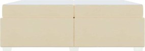 vidaXL Σκελετός Κρεβατιού με στρώμα Κρεμ 200 x 200 cm ύφασμα