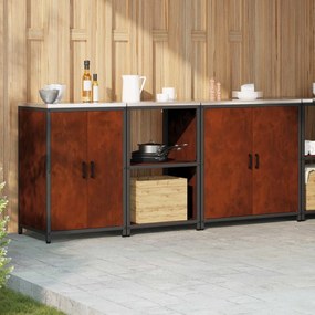 vidaXL Σετ Αποθήκευσης Κουζίνας HATTEM 3 pcs Σκ rusty Ατσάλι