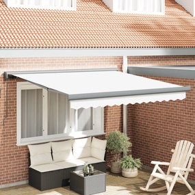 vidaXL Χειροκίνητη ανασυρόμενη τέντα Λευκή 350x250 cm