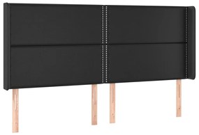 Κεφαλάρι Κρεβατιού LED Μαύρο 163x16x118/128 εκ. Συνθετ. Δέρμα 3124004