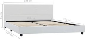 vidaXL Πλαίσιο Κρεβατιού Λευκό 120 x 200 εκ. από Συνθετικό Δέρμα