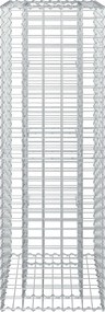 vidaXL Ανασηκωμένο κρεβάτι gabion Ασημί