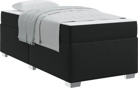vidaXL Σκελετός Κρεβατιού με στρώμα Μαύρο 90 x 200 cm ύφασμα
