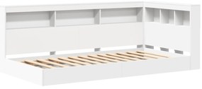 vidaXL Κρεβάτι Βιβλιοθήκη Λευκό 75x190 εκ, Ξύλο Κατασκευασμένο